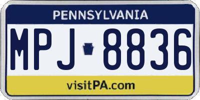 PA license plate MPJ8836