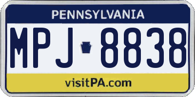 PA license plate MPJ8838