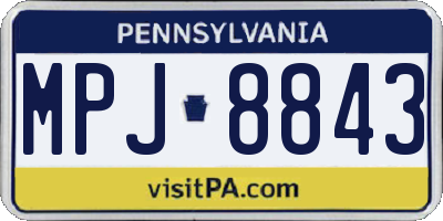 PA license plate MPJ8843