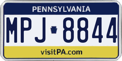 PA license plate MPJ8844