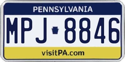 PA license plate MPJ8846