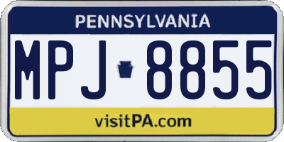 PA license plate MPJ8855