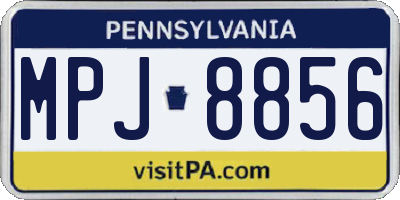 PA license plate MPJ8856