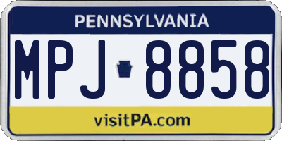 PA license plate MPJ8858