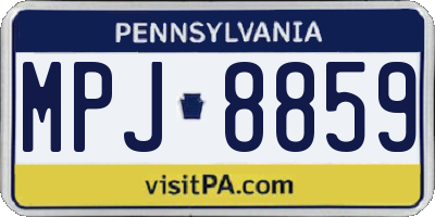 PA license plate MPJ8859