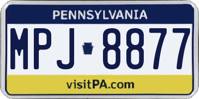PA license plate MPJ8877