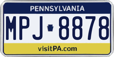 PA license plate MPJ8878