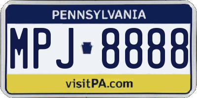 PA license plate MPJ8888