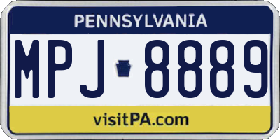 PA license plate MPJ8889