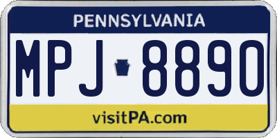 PA license plate MPJ8890