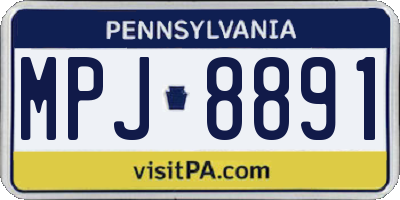 PA license plate MPJ8891