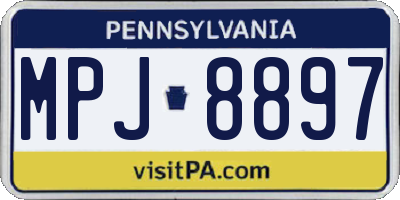 PA license plate MPJ8897