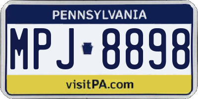 PA license plate MPJ8898