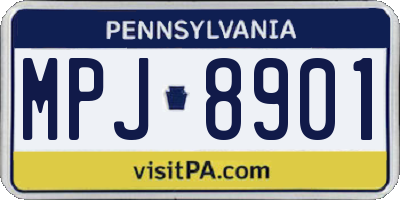 PA license plate MPJ8901