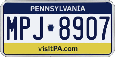 PA license plate MPJ8907