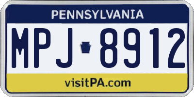 PA license plate MPJ8912