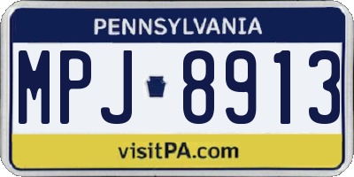 PA license plate MPJ8913
