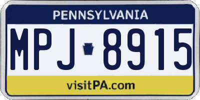 PA license plate MPJ8915