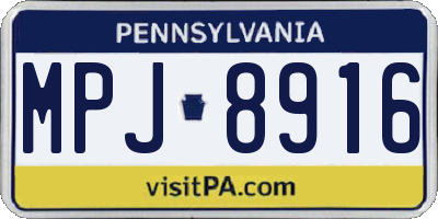 PA license plate MPJ8916