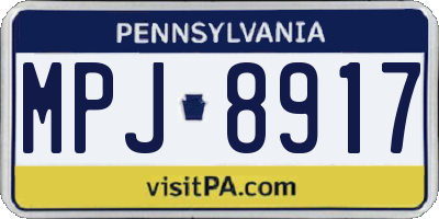 PA license plate MPJ8917