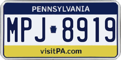 PA license plate MPJ8919