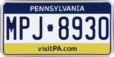 PA license plate MPJ8930