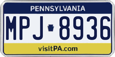 PA license plate MPJ8936
