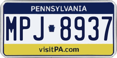 PA license plate MPJ8937