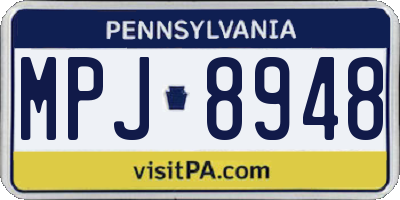 PA license plate MPJ8948