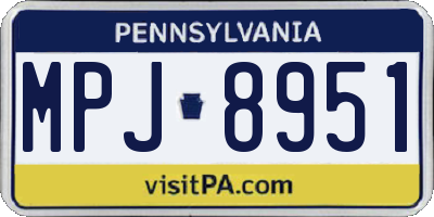 PA license plate MPJ8951
