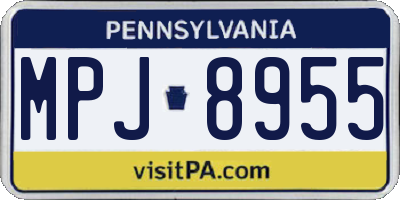 PA license plate MPJ8955