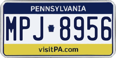 PA license plate MPJ8956