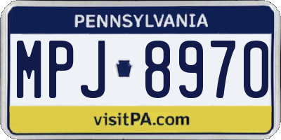 PA license plate MPJ8970