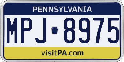 PA license plate MPJ8975