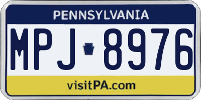 PA license plate MPJ8976