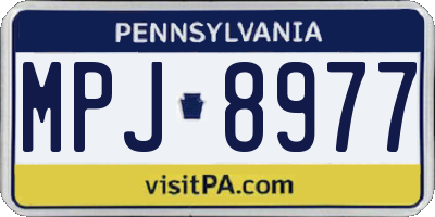 PA license plate MPJ8977