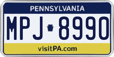 PA license plate MPJ8990