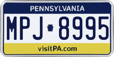 PA license plate MPJ8995