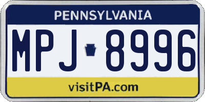 PA license plate MPJ8996
