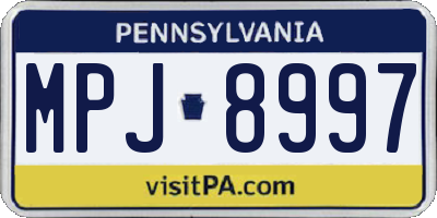 PA license plate MPJ8997