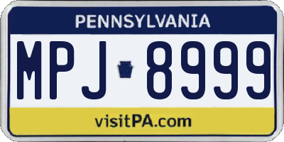 PA license plate MPJ8999