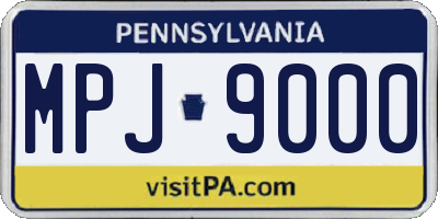 PA license plate MPJ9000