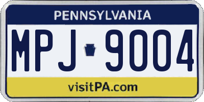PA license plate MPJ9004