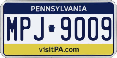 PA license plate MPJ9009