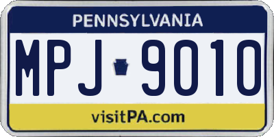 PA license plate MPJ9010