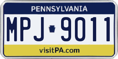 PA license plate MPJ9011