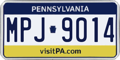 PA license plate MPJ9014