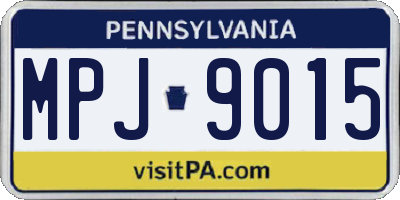 PA license plate MPJ9015