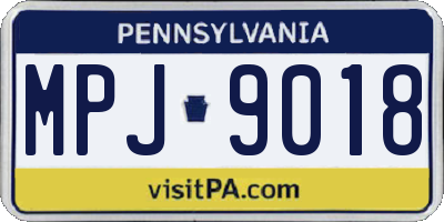 PA license plate MPJ9018