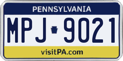 PA license plate MPJ9021